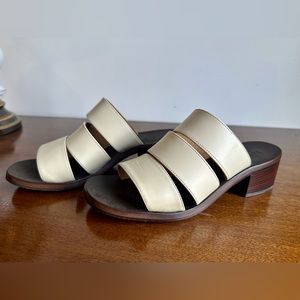 Tan and brown J.Crew strapped 2inch block heels!